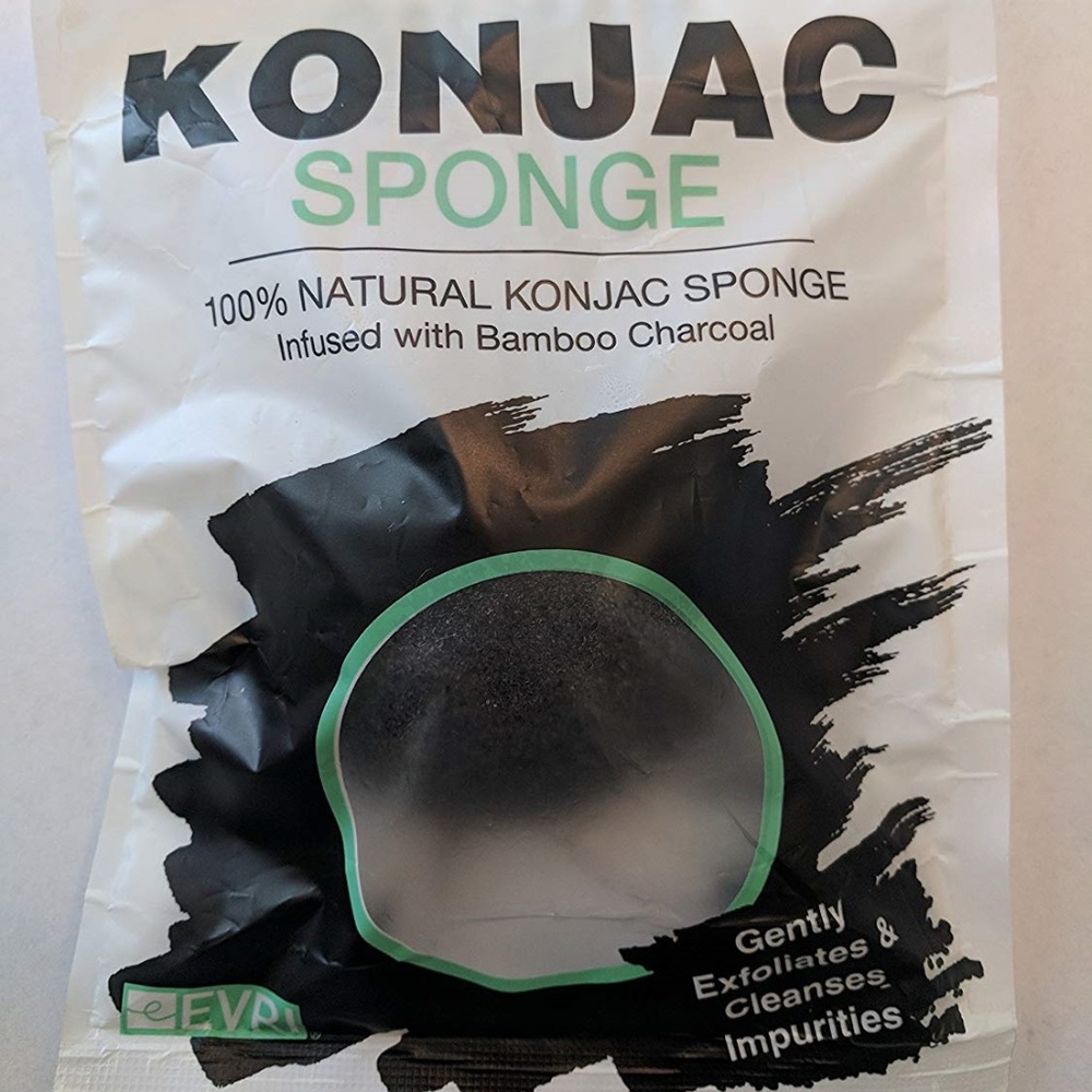 Natural Bamboo Charcoal Konjac Sponge By Evri New